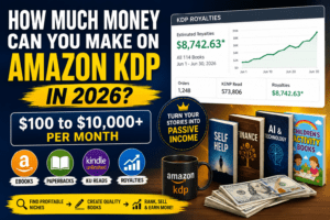 How Much Money Can You Make on Amazon KDP in 2026 earning potential from $100 to $10000 per month through self publishing