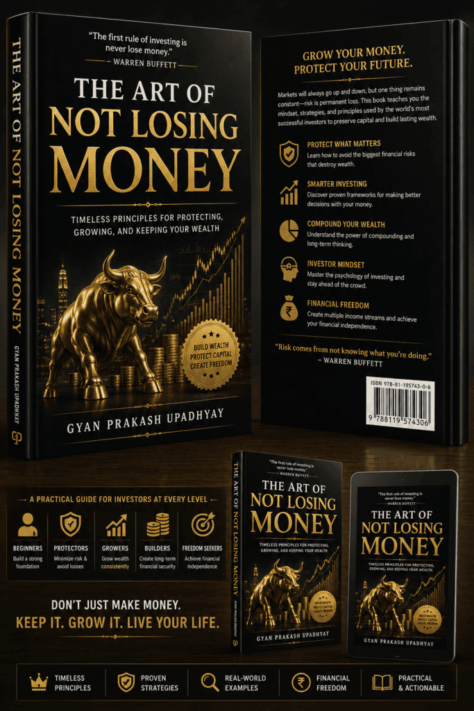 Premium personal finance book cover design with black and gold luxury business styling.