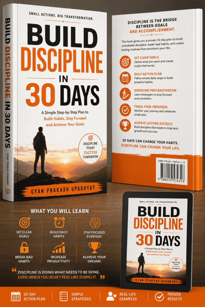 Self-help book cover design for productivity, discipline, and personal development books.